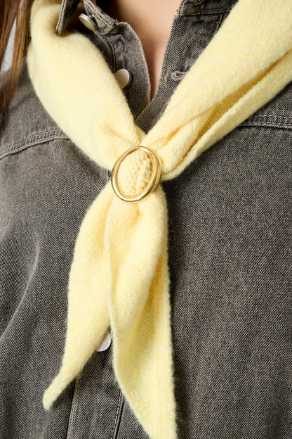 Elegant Gold Circle Silk Scarf Clip - All Fit