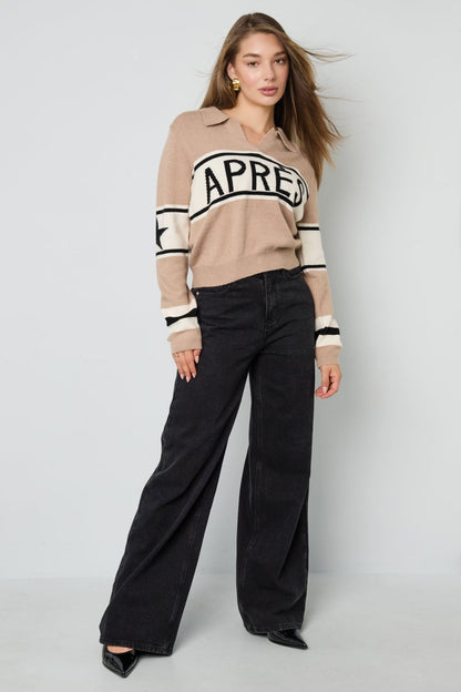 Casual Letter Knit Sweater - Velaris Femme