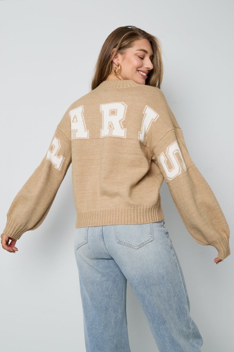 Casual Letter Knit Sweater - Velaris Femme