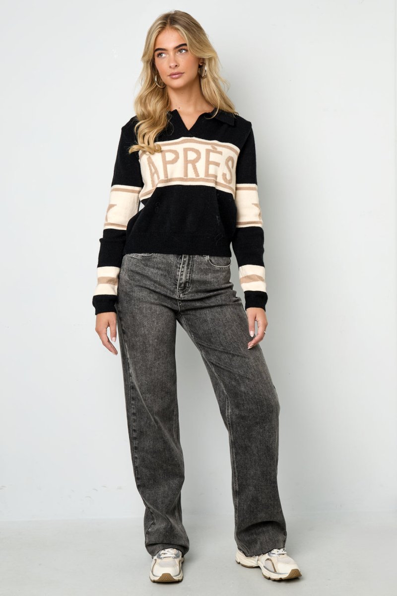 Casual Letter Knit Sweater - Velaris Femme