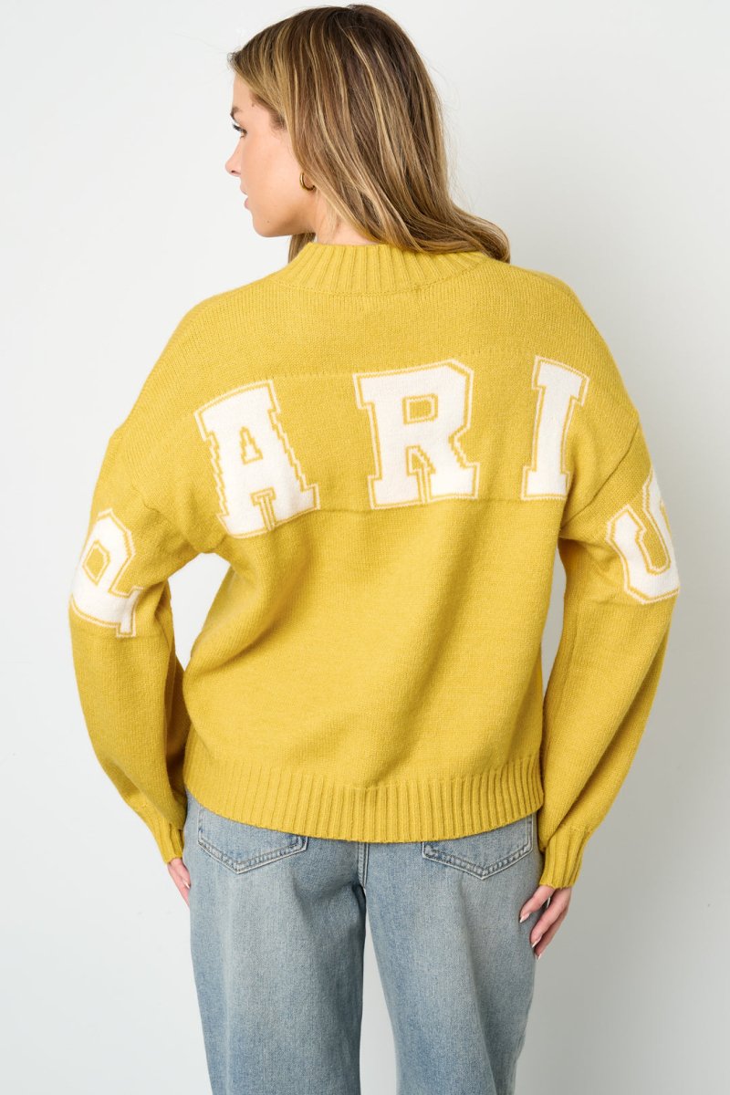Casual Letter Knit Sweater - Velaris Femme
