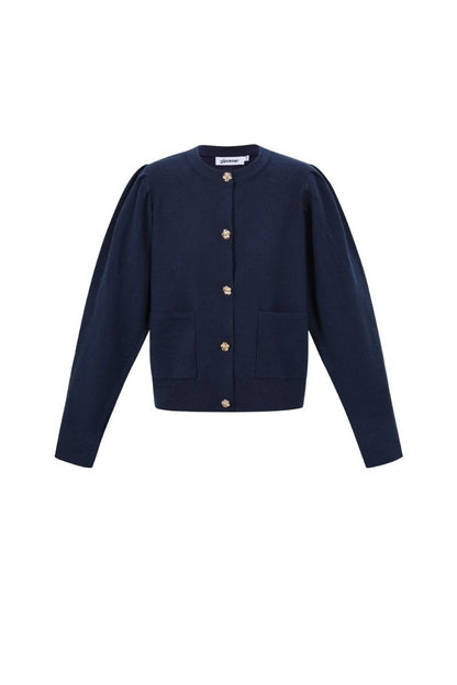Casual Solid Color Knit Cardigan - Velaris Femme