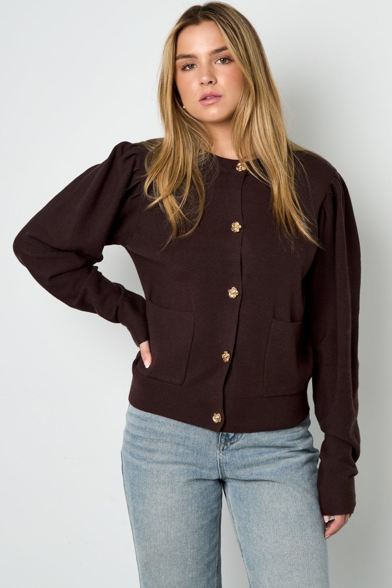 Casual Solid Color Knit Cardigan - Velaris Femme
