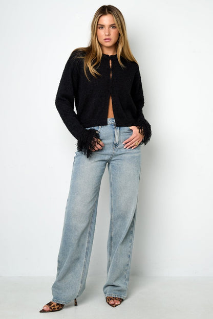 Casual Solid Color Knit Cardigan - Velaris Femme