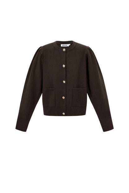 Casual Solid Color Knit Cardigan - Velaris Femme