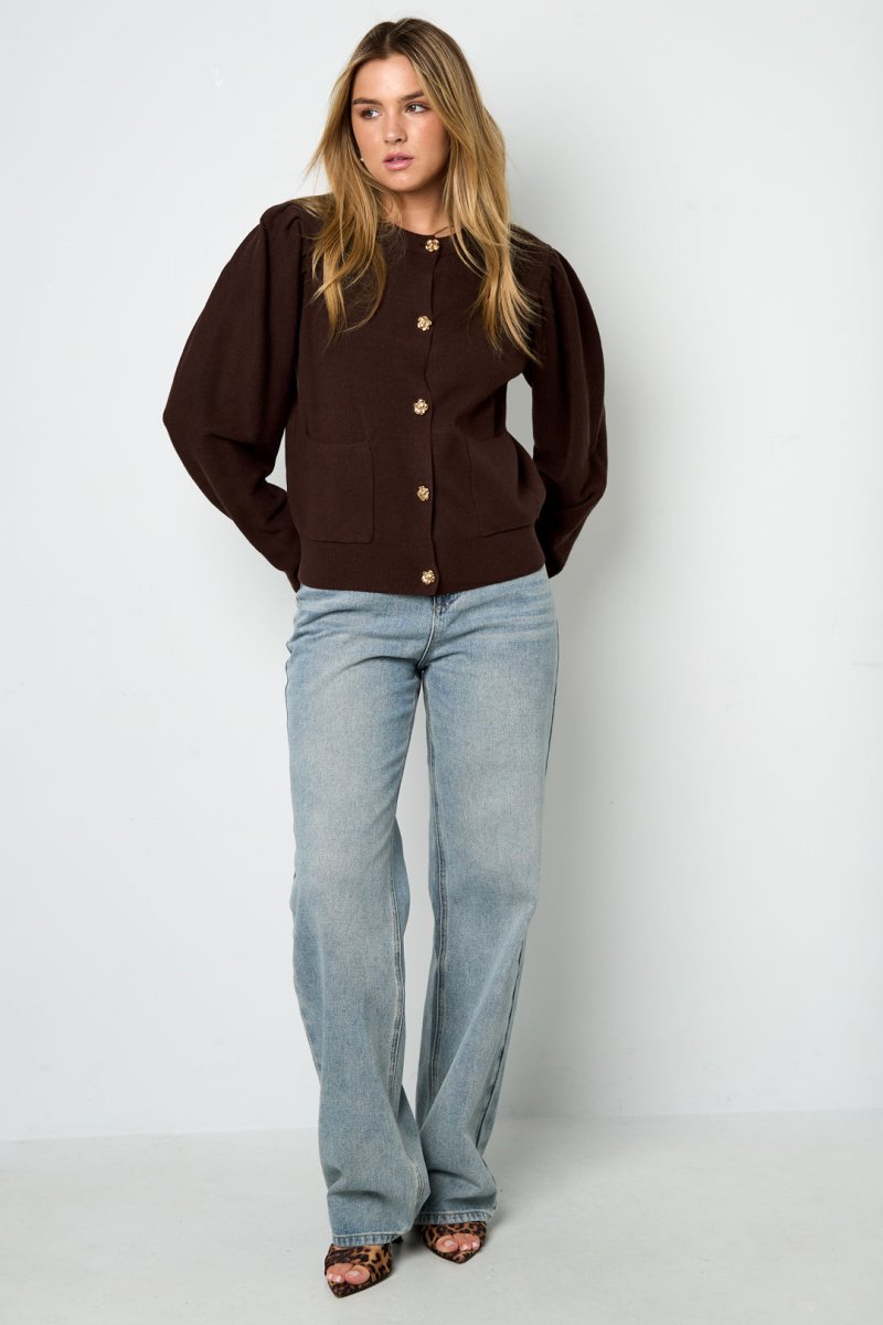Casual Solid Color Knit Cardigan - Velaris Femme