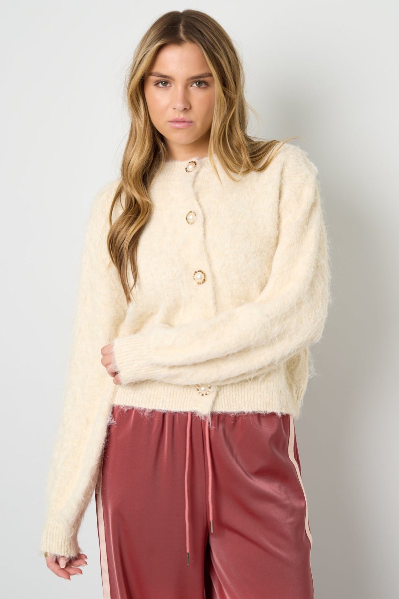 Casual Solid Color Knit Cardigan - Velaris Femme