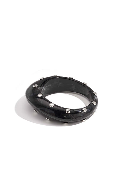 Resin bangle bracelet with studs