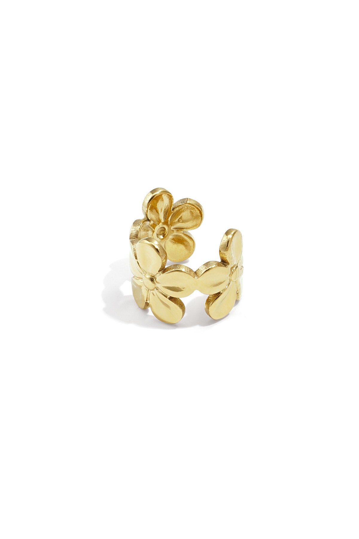 Elegant Gold Color Flower Ear Cuff for Women