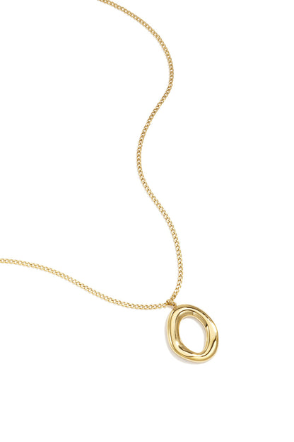 Necklace with organic oval-shaped pendant