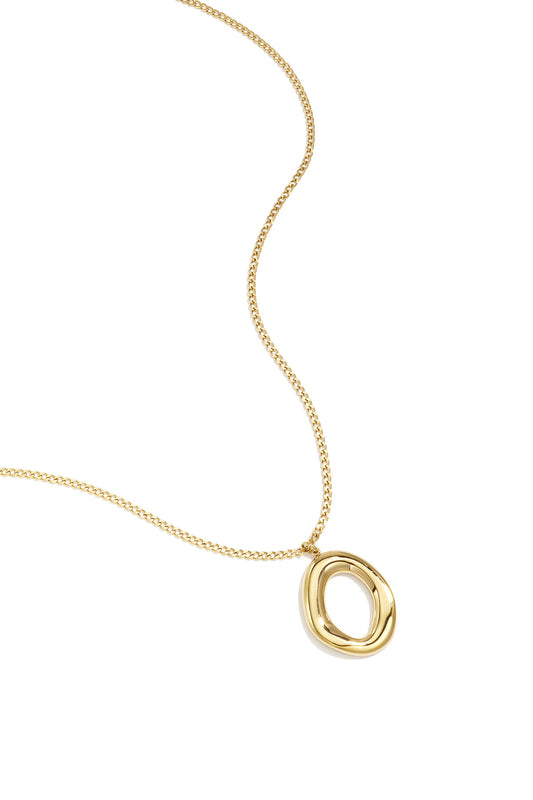 Necklace with organic oval-shaped pendant