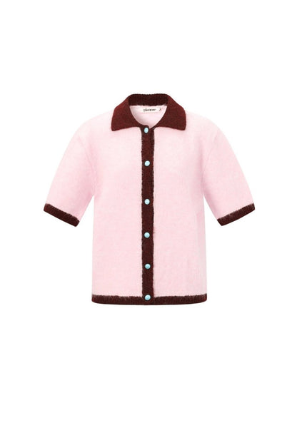 Color Clash Knit Cardigan - Velaris Femme