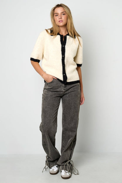 Color Clash Knit Cardigan - Velaris Femme
