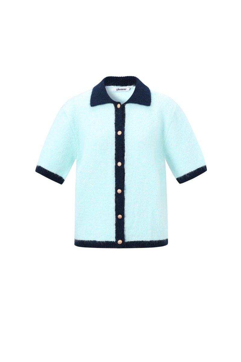 Color Clash Knit Cardigan - Velaris Femme
