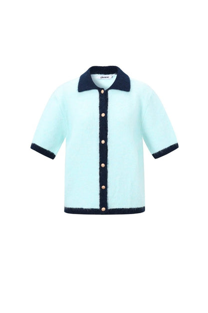 Color Clash Knit Cardigan - Velaris Femme