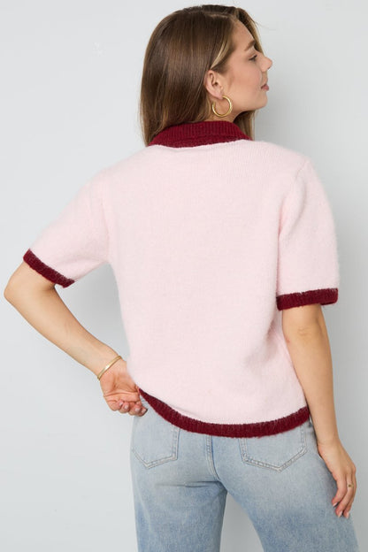 Color Clash Knit Cardigan - Velaris Femme