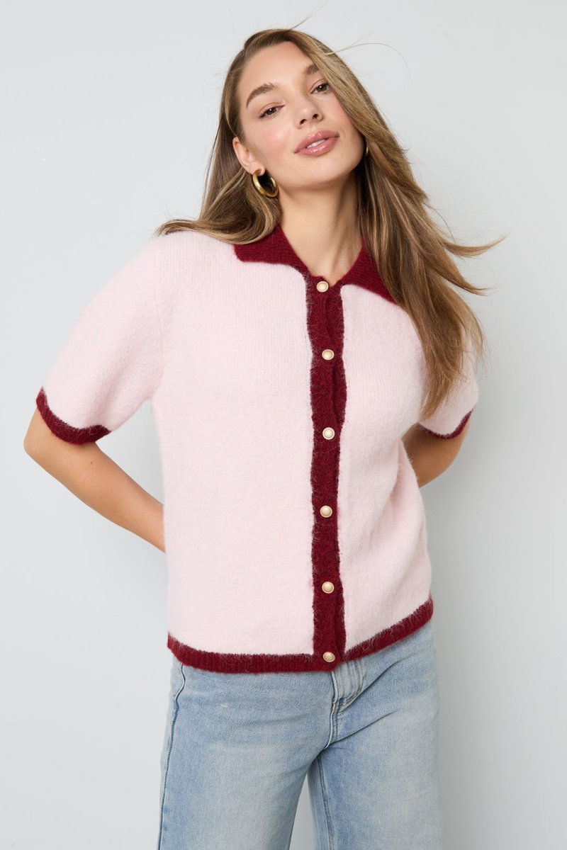 Color Clash Knit Cardigan - Velaris Femme