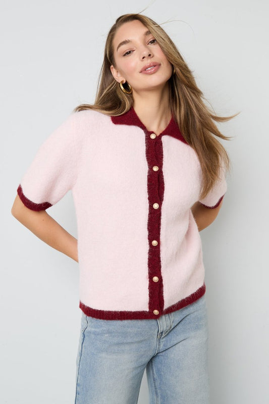 Color Clash Knit Cardigan - Velaris Femme