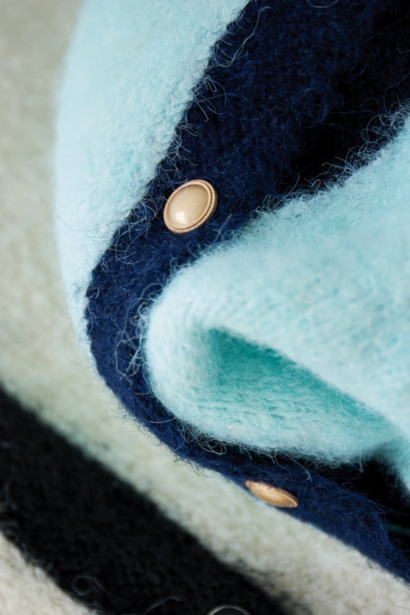 Color Clash Knit Cardigan - Velaris Femme