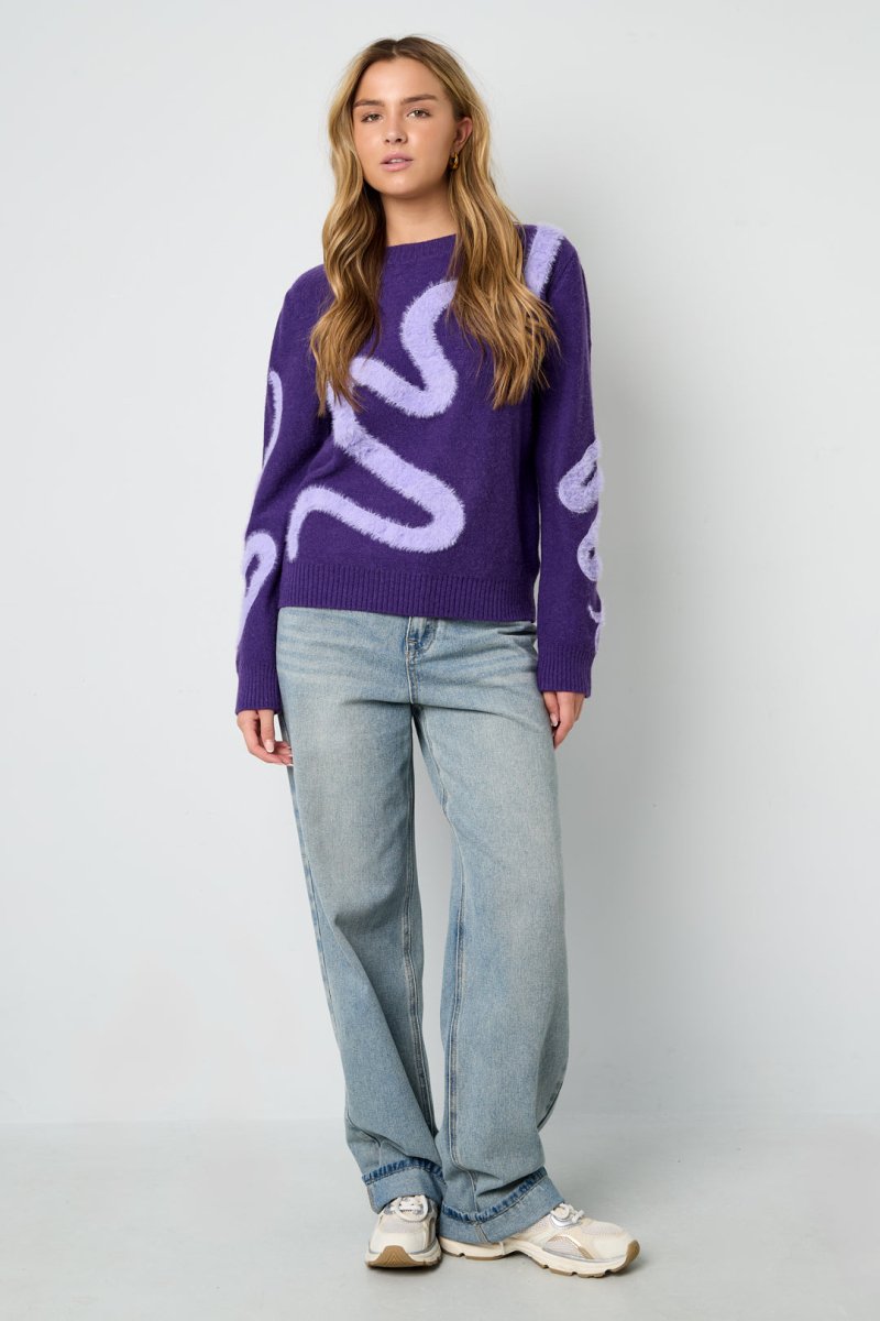 Color Clash Knit Sweater - Velaris Femme