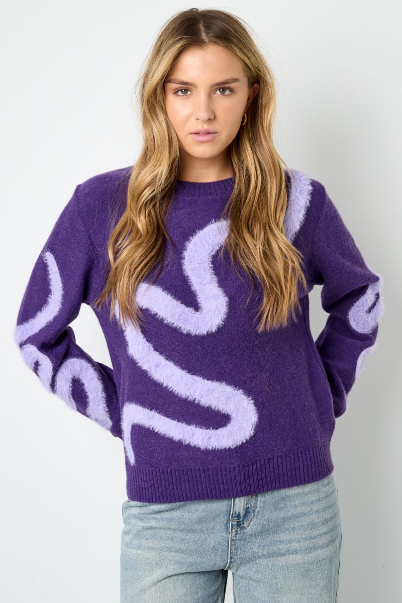 Color Clash Knit Sweater - Velaris Femme
