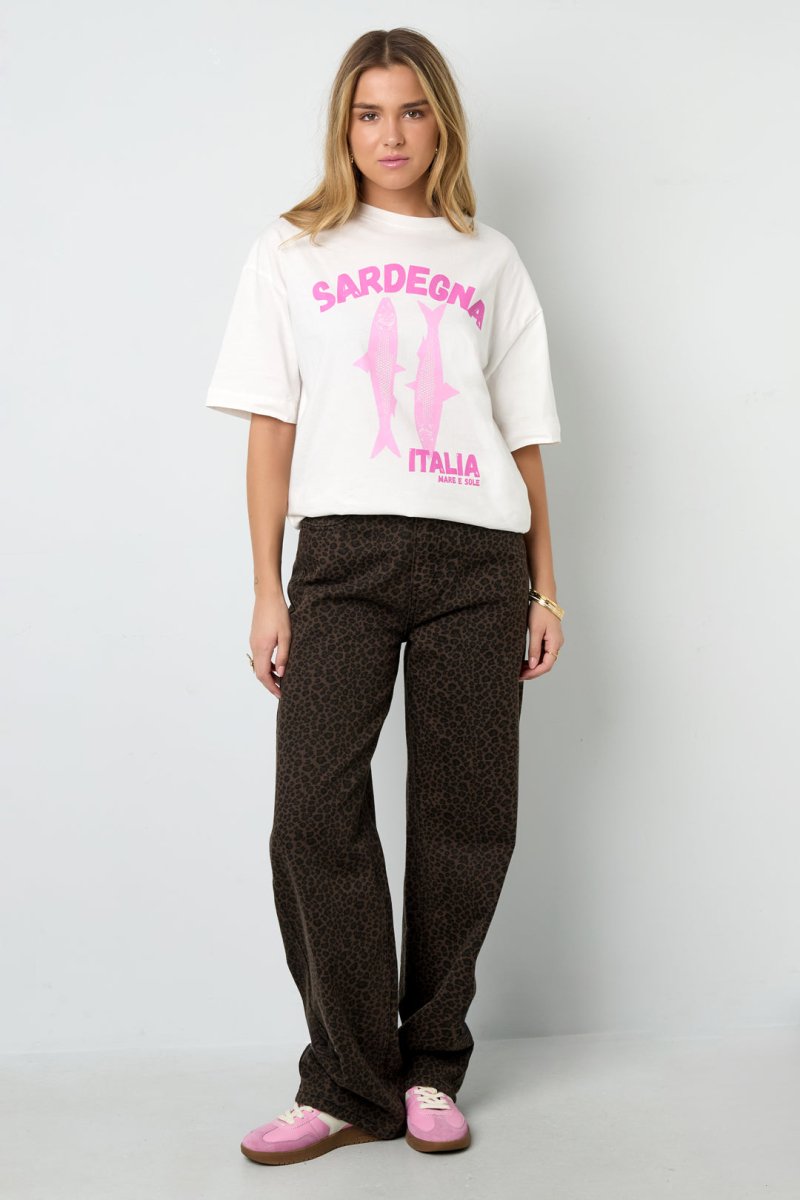 Cotton Knitted Women's T-shirt Casual Animal Print - Velaris Femme