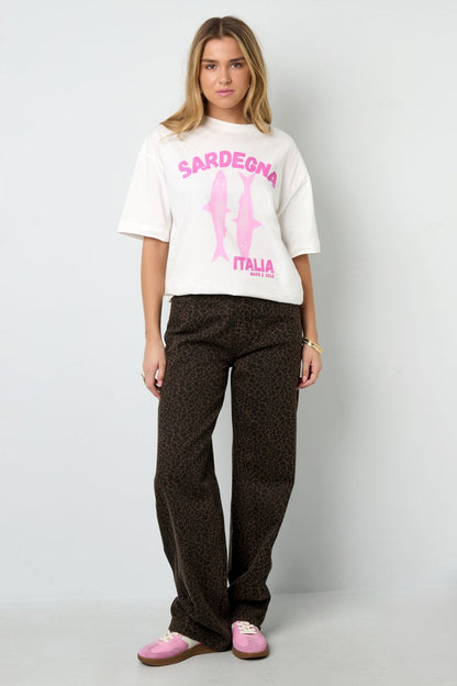 Cotton Knitted Women's T-shirt Casual Animal Print - Velaris Femme
