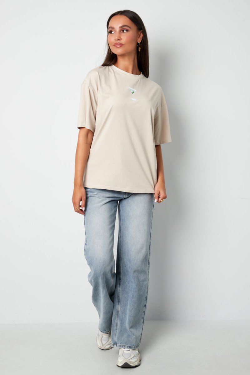Cotton Knitted Women's T-shirt Casual Letters - Velaris Femme
