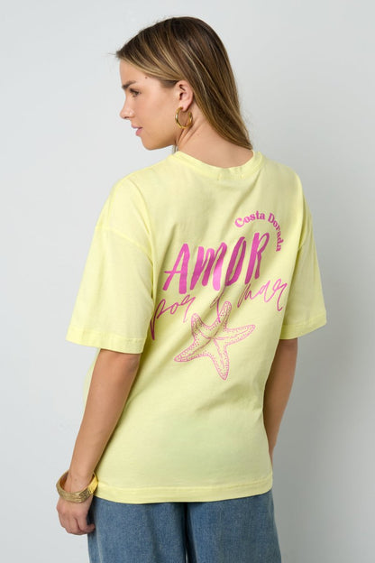 Cotton Knitted Women's T-shirt Casual Letters - Velaris Femme