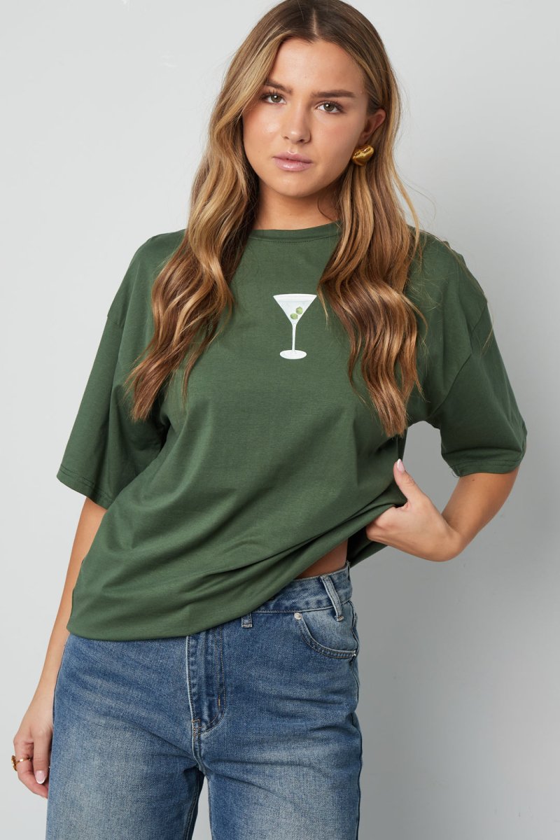 Cotton Knitted Women's T-shirt Casual Letters - Velaris Femme