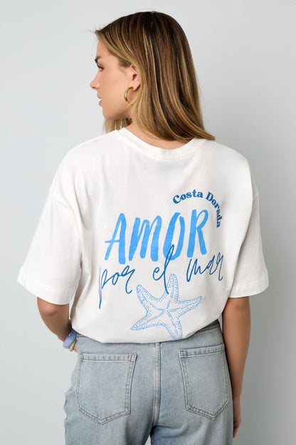 Cotton Knitted Women's T-shirt Casual Letters - Velaris Femme