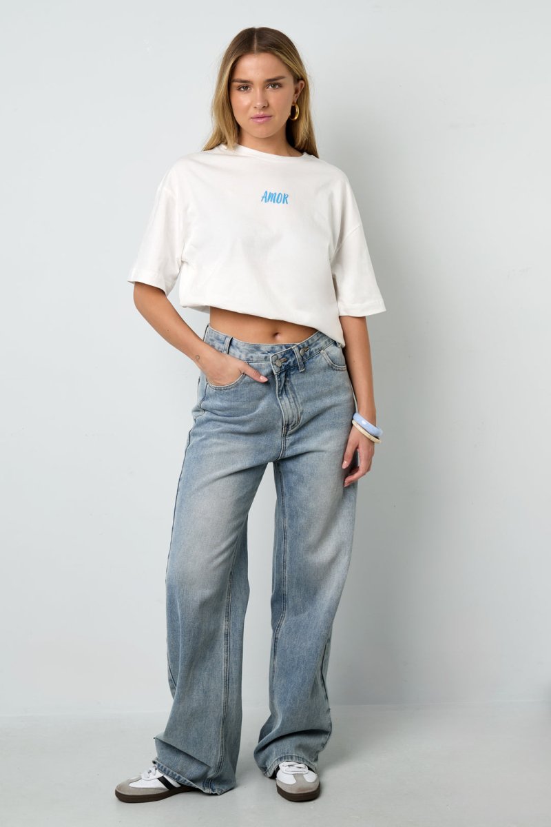 Cotton Knitted Women's T-shirt Casual Letters - Velaris Femme