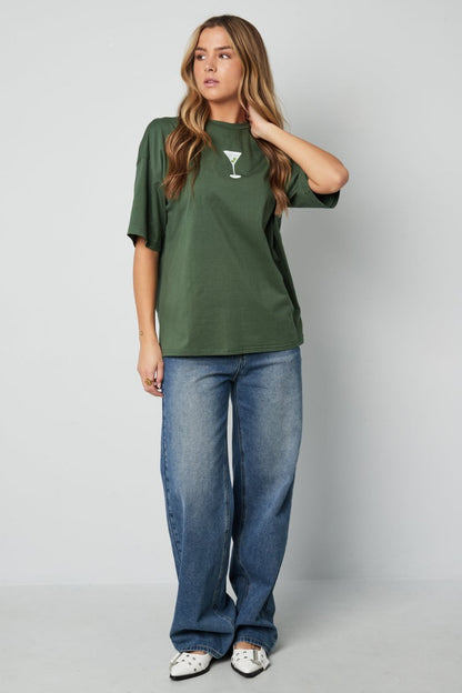 Cotton Knitted Women's T-shirt Casual Letters - Velaris Femme