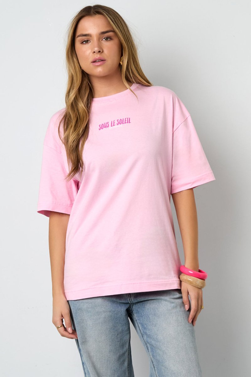 Cotton Knitted Women's T-shirt Casual Letters - Velaris Femme