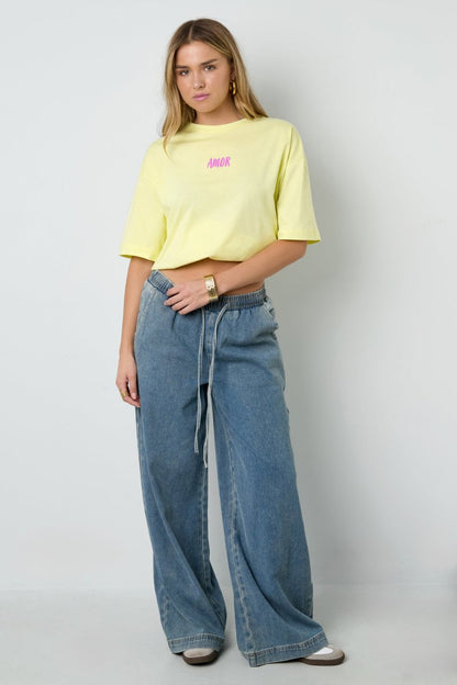 Cotton Knitted Women's T-shirt Casual Letters - Velaris Femme