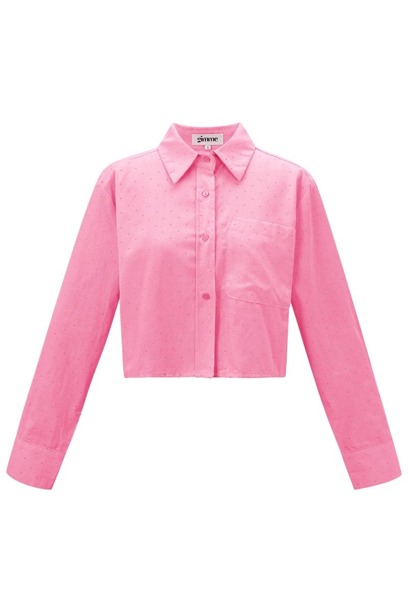 Cotton Women's Cropped Blouse Classic Button - Down - Velaris Femme