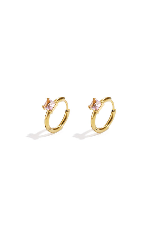 Hoops with square stone