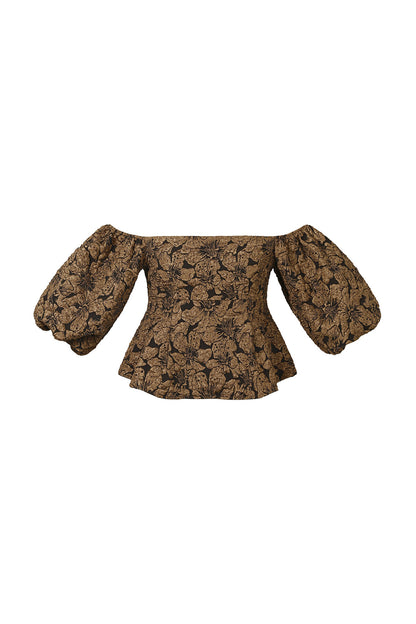 textured puff sleeve top