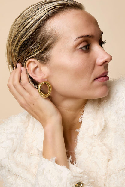 Elegant Stainless Steel Irregular Stud Earrings