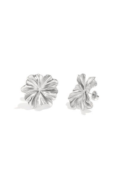 Elegant Stainless Steel Flower Stud Earrings