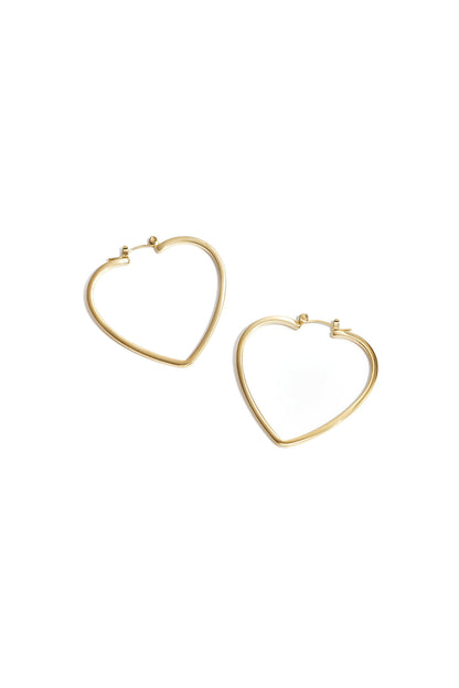 Minimalist heart hoop earrings
