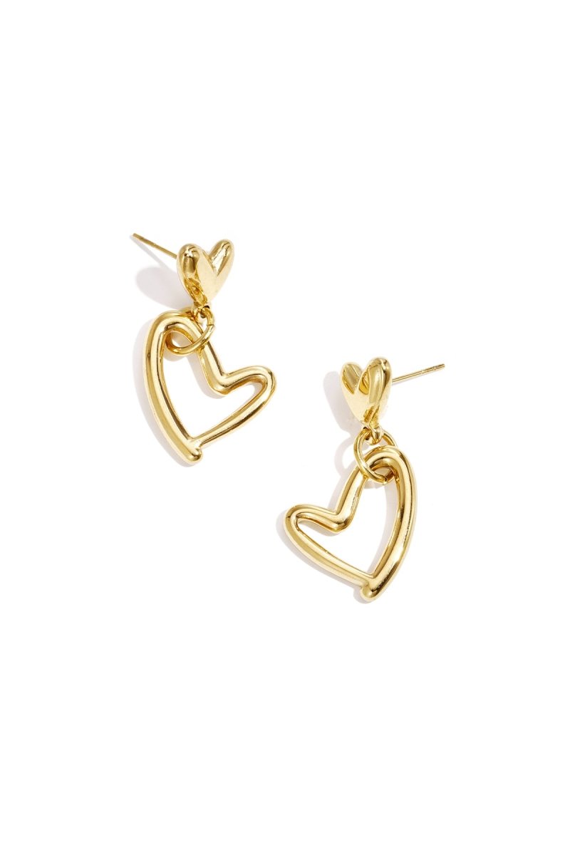 Earrings hanging hearts full and empty - Velaris Femme