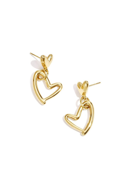 Earrings hanging hearts full and empty - Velaris Femme