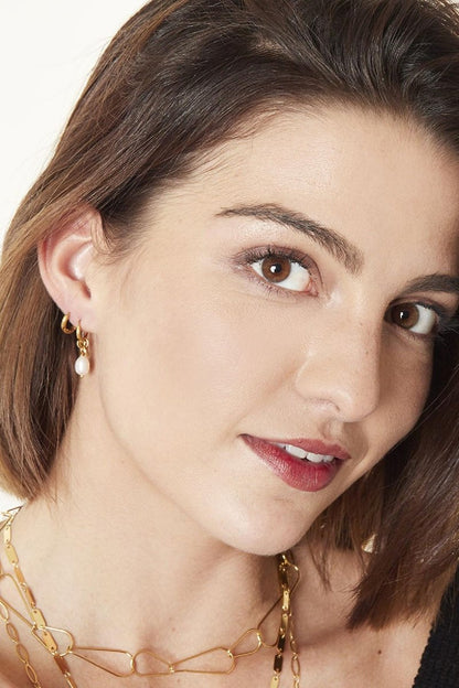 Earrings Pearl Drops Stainless Steel - Velaris Femme