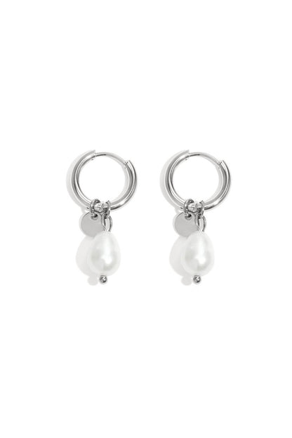 Earrings Pearl Drops Stainless Steel - Velaris Femme