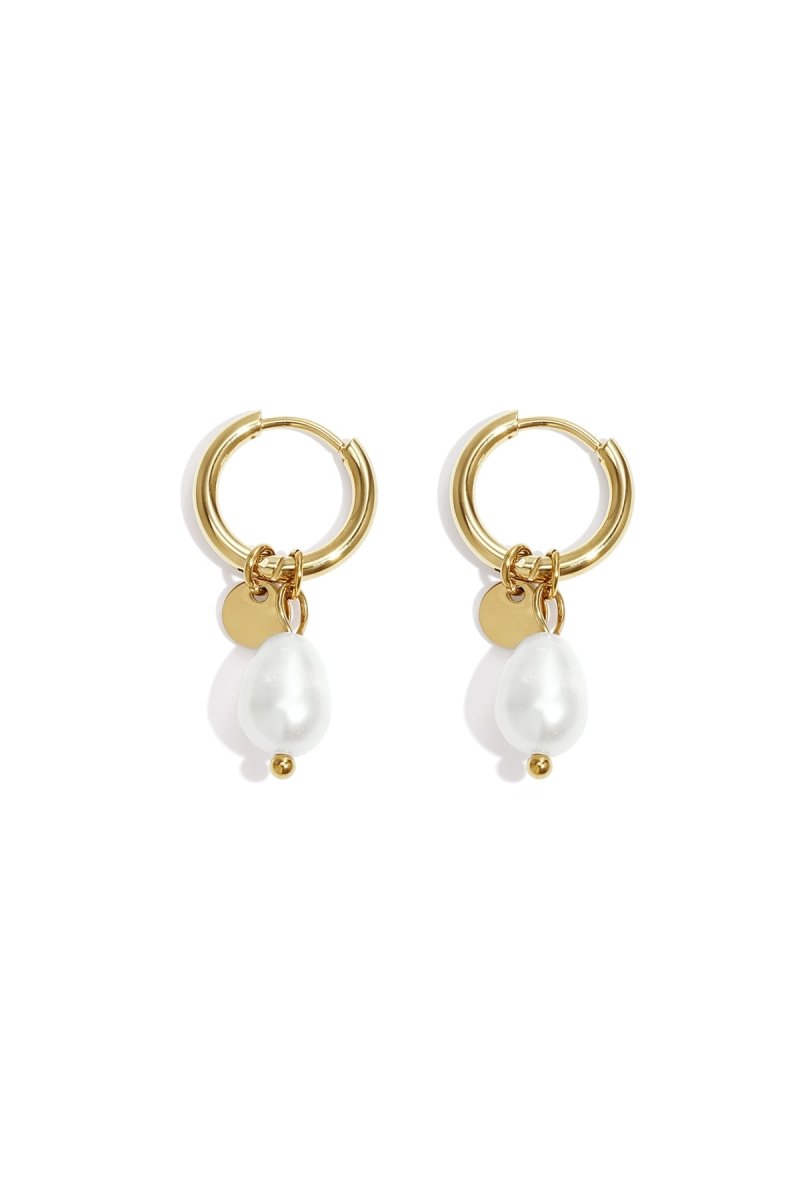 Earrings Pearl Drops Stainless Steel - Velaris Femme