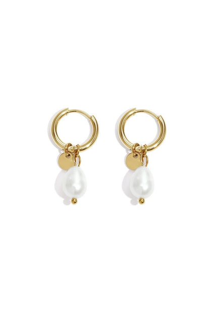 Earrings Pearl Drops Stainless Steel - Velaris Femme
