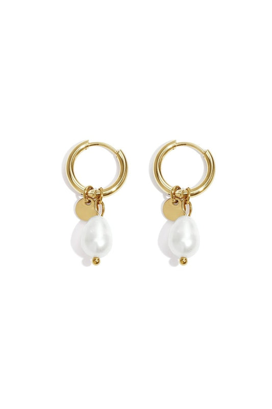 Earrings Pearl Drops Stainless Steel - Velaris Femme