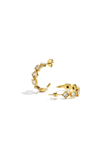 Earrings with alternating stones - Velaris Femme