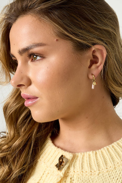 Earrings with beads and coin charm - Velaris Femme